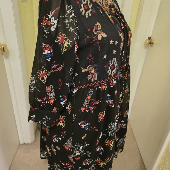 Philosophy Black Dress with Multicolor Embroidery - Picture 8 of 11